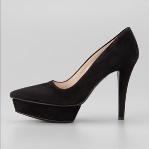 ***SOLD*** Prada Suede Pointed-Toe Platform Pumps